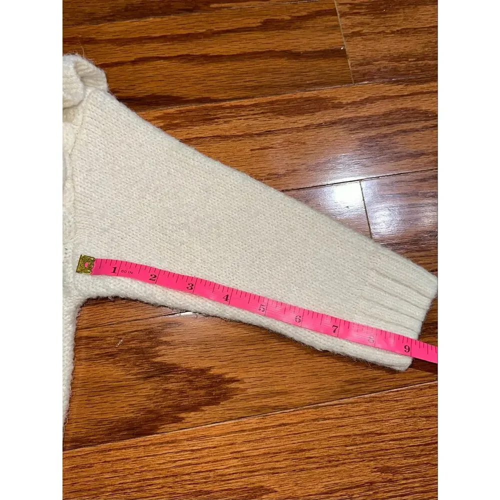 Zara Baby Girls Cream Cable Knit Ruffle Sweater Size 18-24M